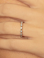 0.25 TCW Round Brilliant Cut Bezel Set Unique Stacking Wedding Band