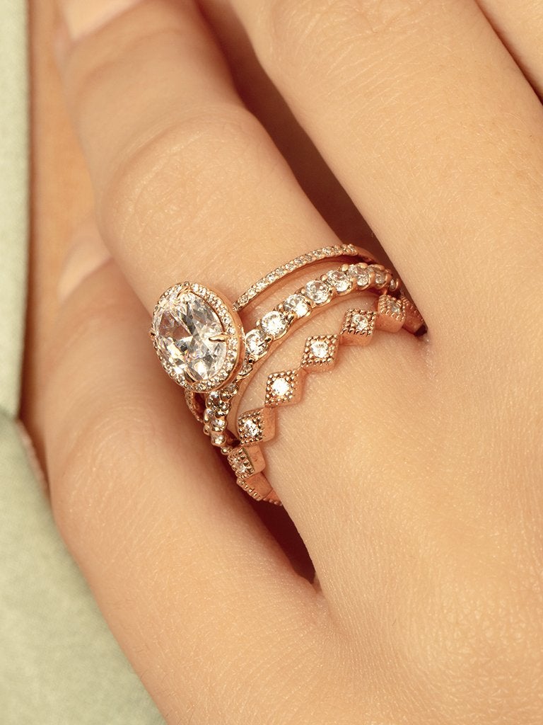 0.06 TCW Round Brilliant Cut Moissanite Unique 3/4 Eternity Wedding Band