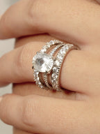 1.10 TCW Round Brilliant Cut Half Eternity Perfect Moissanite Wedding Band