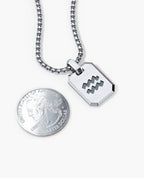 AQUARIUS MINI ZODIAC Dog Tag Silver Pendant