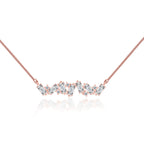 0.40 TCW Emerald & Round Moissanite Diamond Cluster Style Necklace