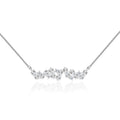0.40 TCW Emerald & Round Moissanite Diamond Cluster Style Necklace