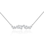0.40 TCW Emerald & Round Moissanite Diamond Cluster Style Necklace