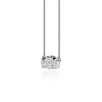 0.40 TCW Emerald & Round Moissanite Diamond Cluster Style Necklace