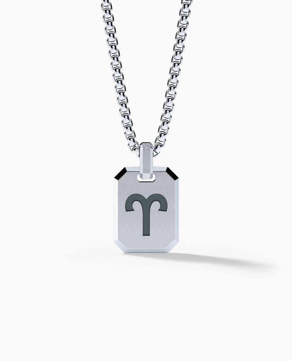 ARIES MINI ZODIAC Dog Tag Silver Pendant