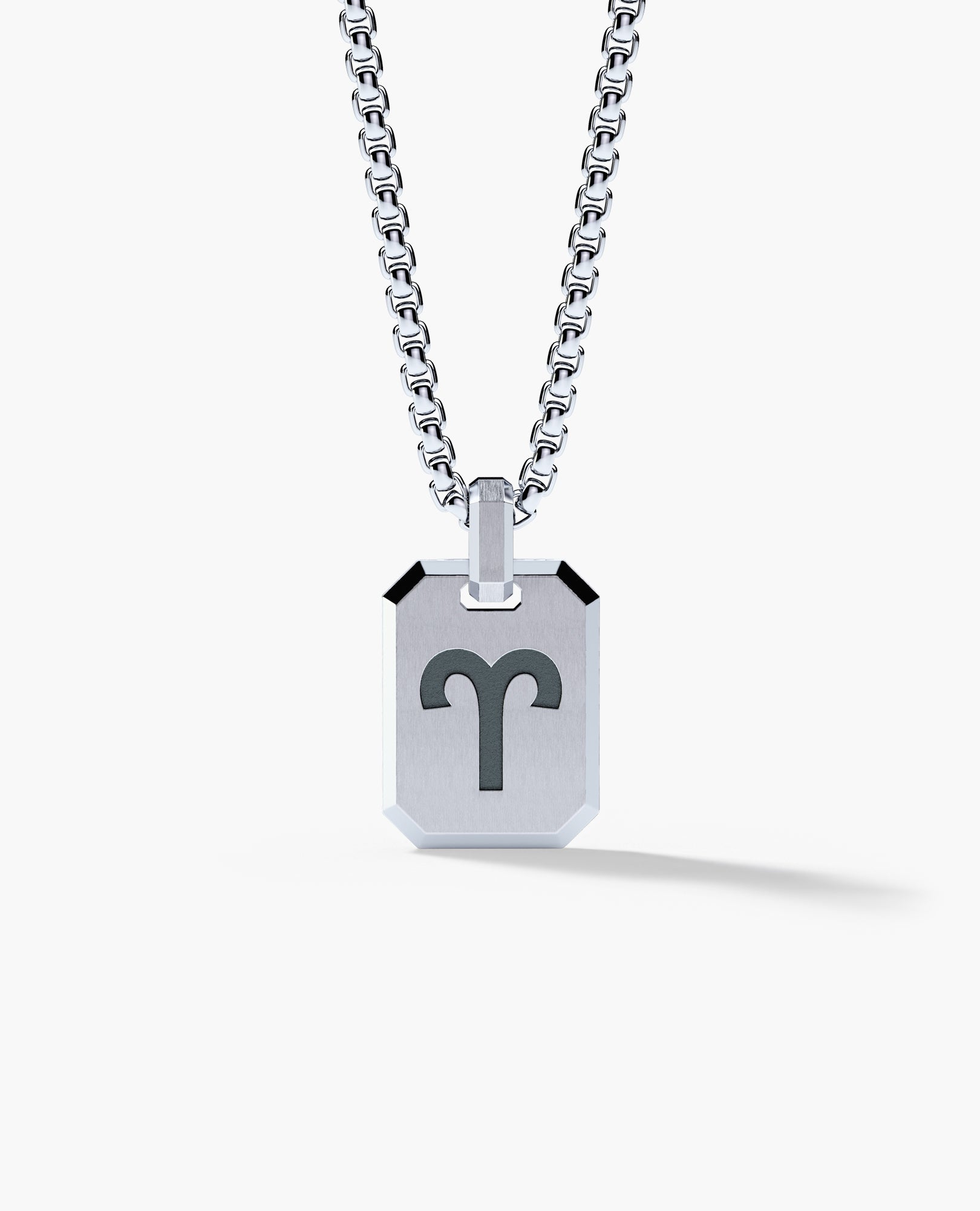 ARIES MINI ZODIAC Dog Tag Silver Pendant