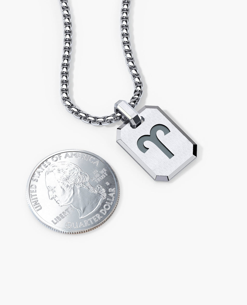ARIES MINI ZODIAC Dog Tag Silver Pendant