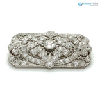 Art Deco Antique European Cut Chunky Diamond 3.5CTTW Milgrain brooch Pin DisneyValley