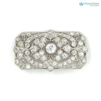 Art Deco Antique European Cut Chunky Diamond 3.5CTTW Milgrain brooch Pin DisneyValley
