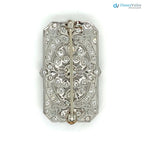 Art Deco Antique European Cut Chunky Diamond 3.5CTTW Milgrain brooch Pin DisneyValley