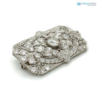Art Deco Antique European Cut Chunky Diamond 3.5CTTW Milgrain brooch Pin DisneyValley