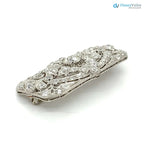 Art Deco Antique European Cut Chunky Diamond 3.5CTTW Milgrain brooch Pin DisneyValley