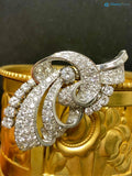 Art Deco Vintage floral with moissanite diamond brooch DisneyValley
