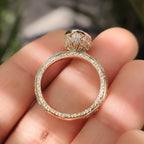 Oval Bezel Engagement Ring with Milgrain