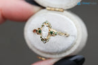 Astraea half halo with marquise and dark green irradiated diamonds engagement ring DisneyValley