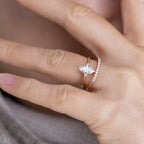 1.0 CT Marquise Three Stone Moissanite Engagement Ring