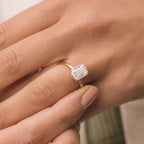 1.50 - 3.50 CT Elongated Cushion Moissanite Hidden Halo Engagement Ring