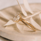 1.50 - 3.50 CT Elongated Cushion Moissanite Hidden Halo Engagement Ring