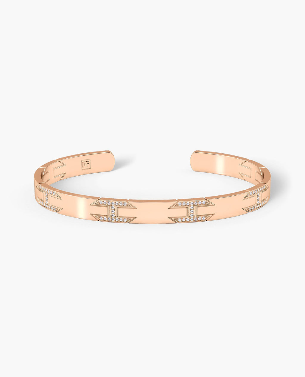 BRIGGS Gold Cuff Bangle Bracelet with Diamonds - 6.5mm