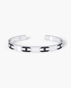 BRIGGS Gold Cuff Bangle Bracelet with Black Diamonds - 6.5mm