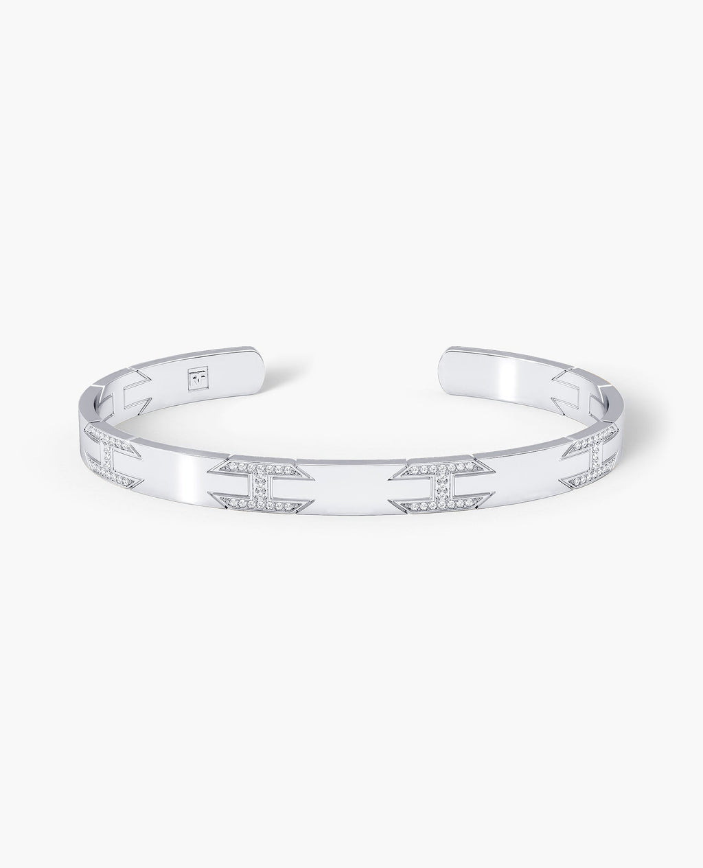 BRIGGS Gold Cuff Bangle Bracelet with Diamonds - 6.5mm