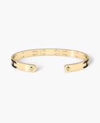 BRIGGS Gold Cuff Bangle Bracelet with Black Diamonds - 6.5mm