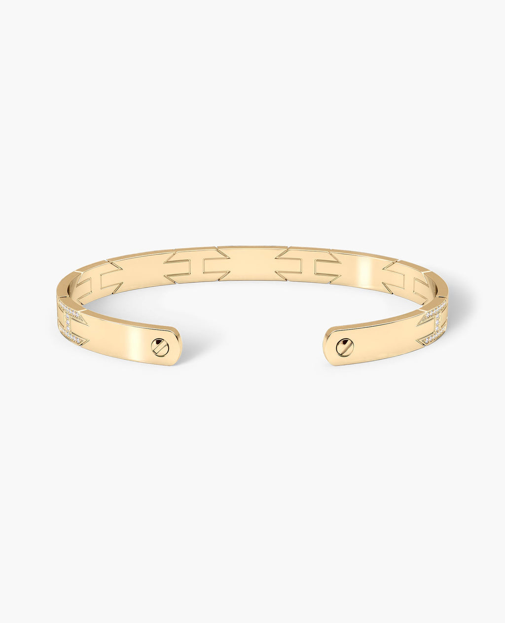 BRIGGS Gold Cuff Bangle Bracelet with Diamonds - 6.5mm