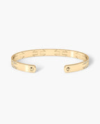 BRIGGS Gold Cuff Bangle Bracelet with Diamonds - 6.5mm