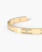 BRIGGS Gold Cuff Bangle Bracelet with Diamonds - 6.5mm