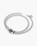 MOSS Gold Charm Bracelet with 0.12ct Black Diamonds