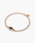 MOSS Gold Charm Bracelet with 0.12ct Black Diamonds