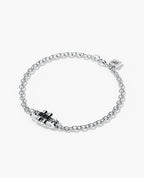 MOSS Gold Charm Bracelet with 0.12ct Black Diamonds