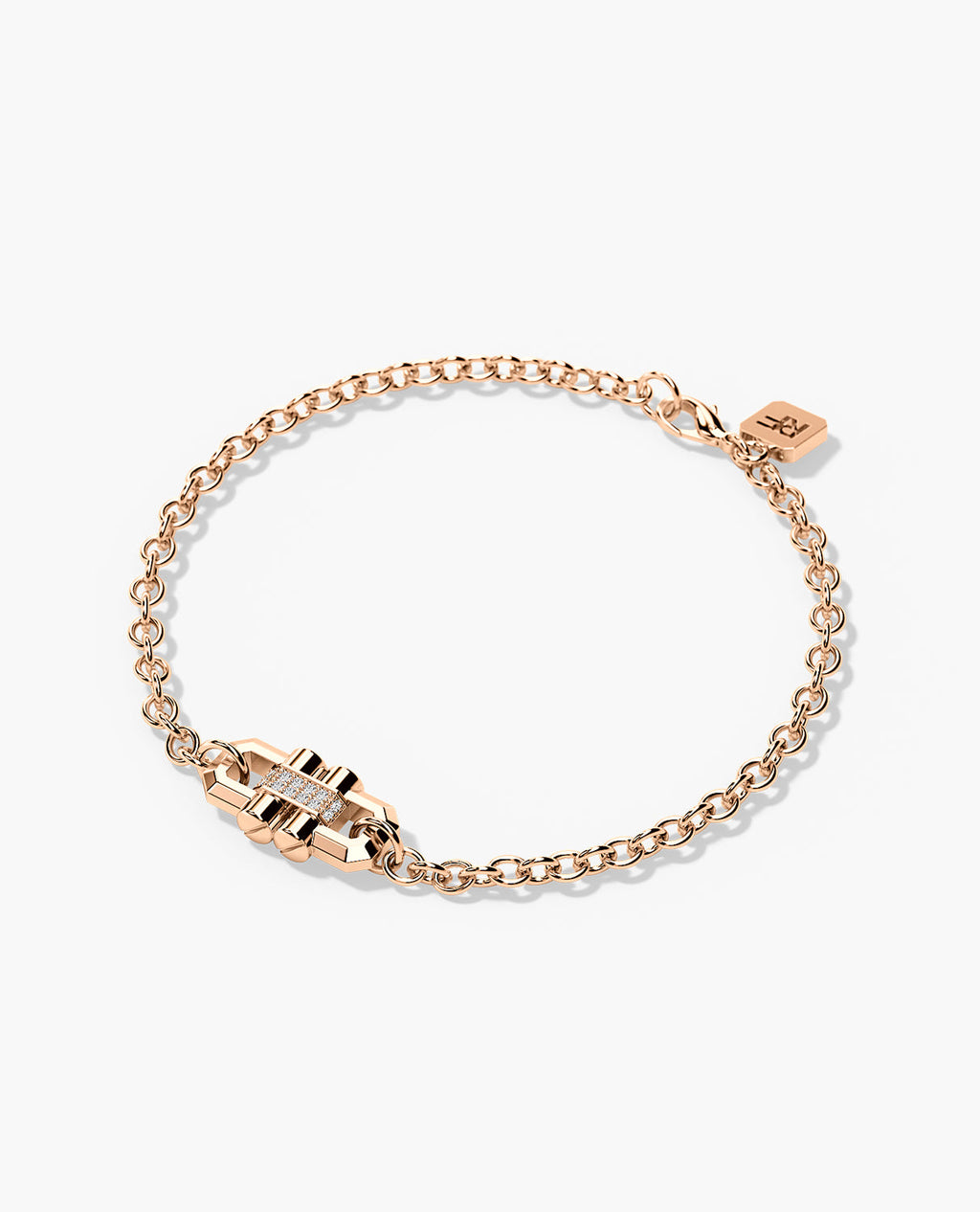 MOSS Gold Charm Bracelet with 0.12ct Diamonds