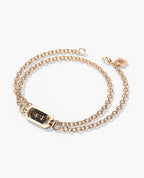 BRIGGS Gold Charm Bracelet with 0.10ct Black Diamonds