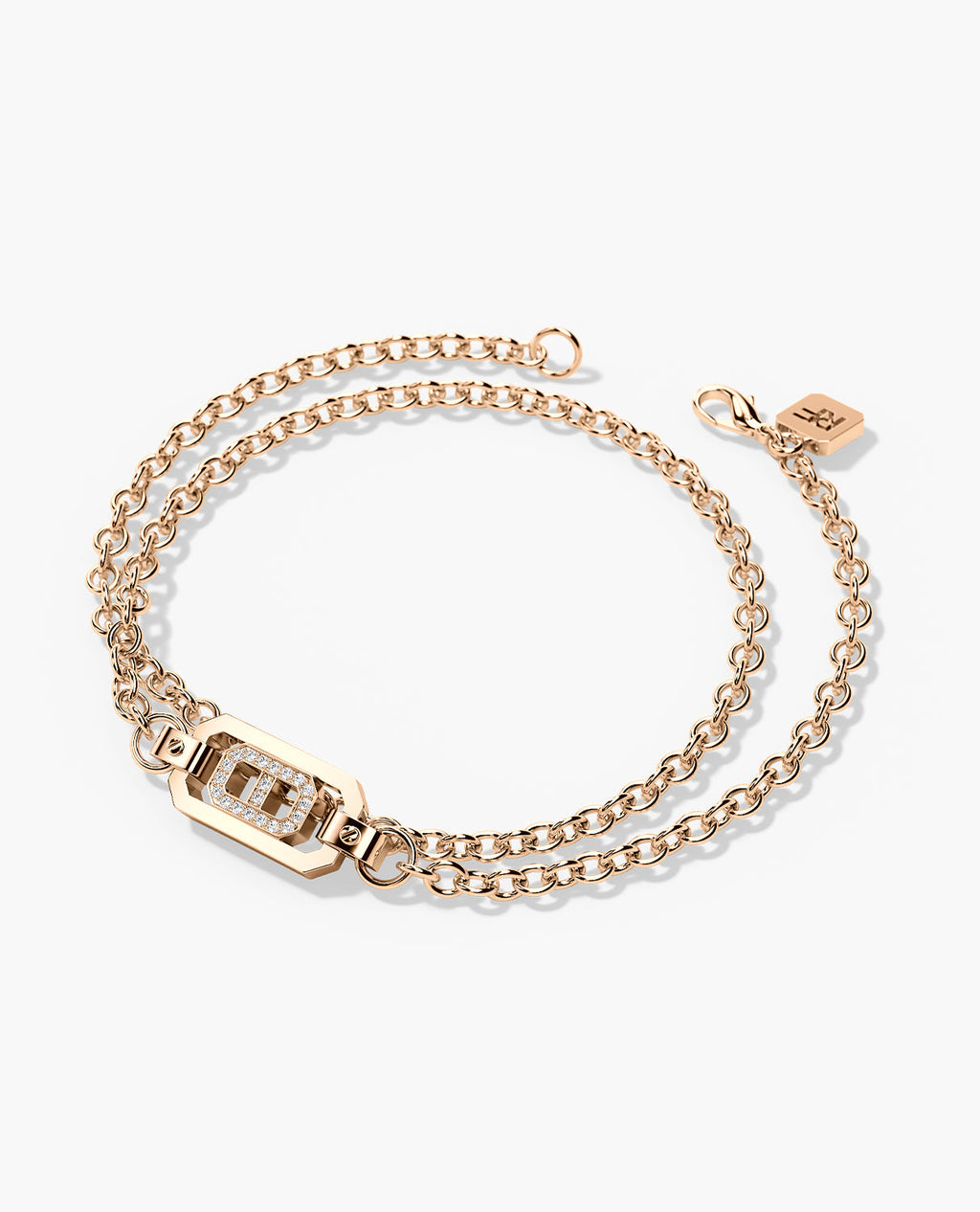 BRIGGS Gold Charm Bracelet with 0.10ct Diamonds