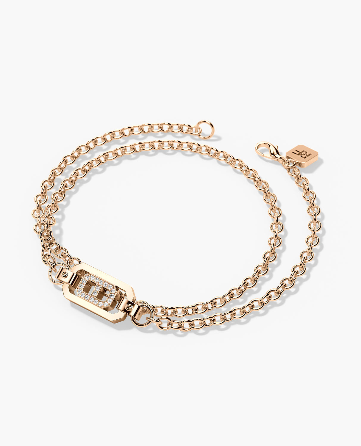 BRIGGS Gold Charm Bracelet with 0.10ct Diamonds