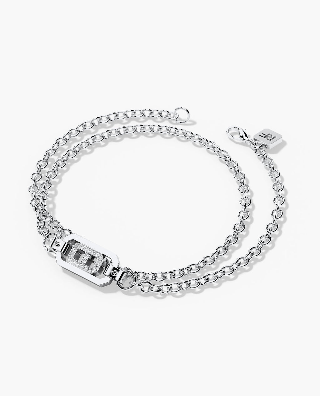BRIGGS Gold Charm Bracelet with 0.10ct Diamonds