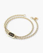 BRIGGS Gold Charm Bracelet with 0.10ct Black Diamonds