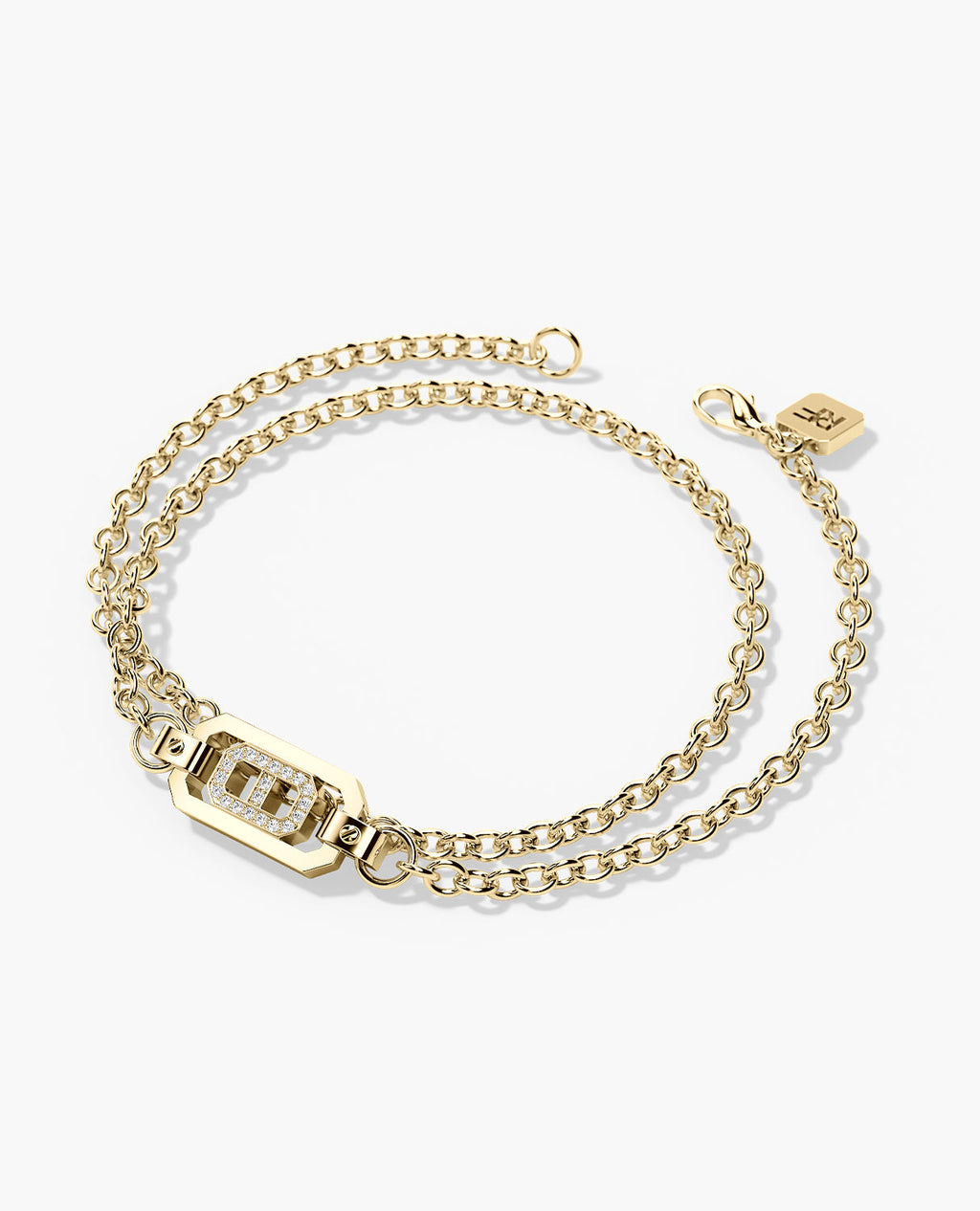 BRIGGS Gold Charm Bracelet with 0.10ct Diamonds