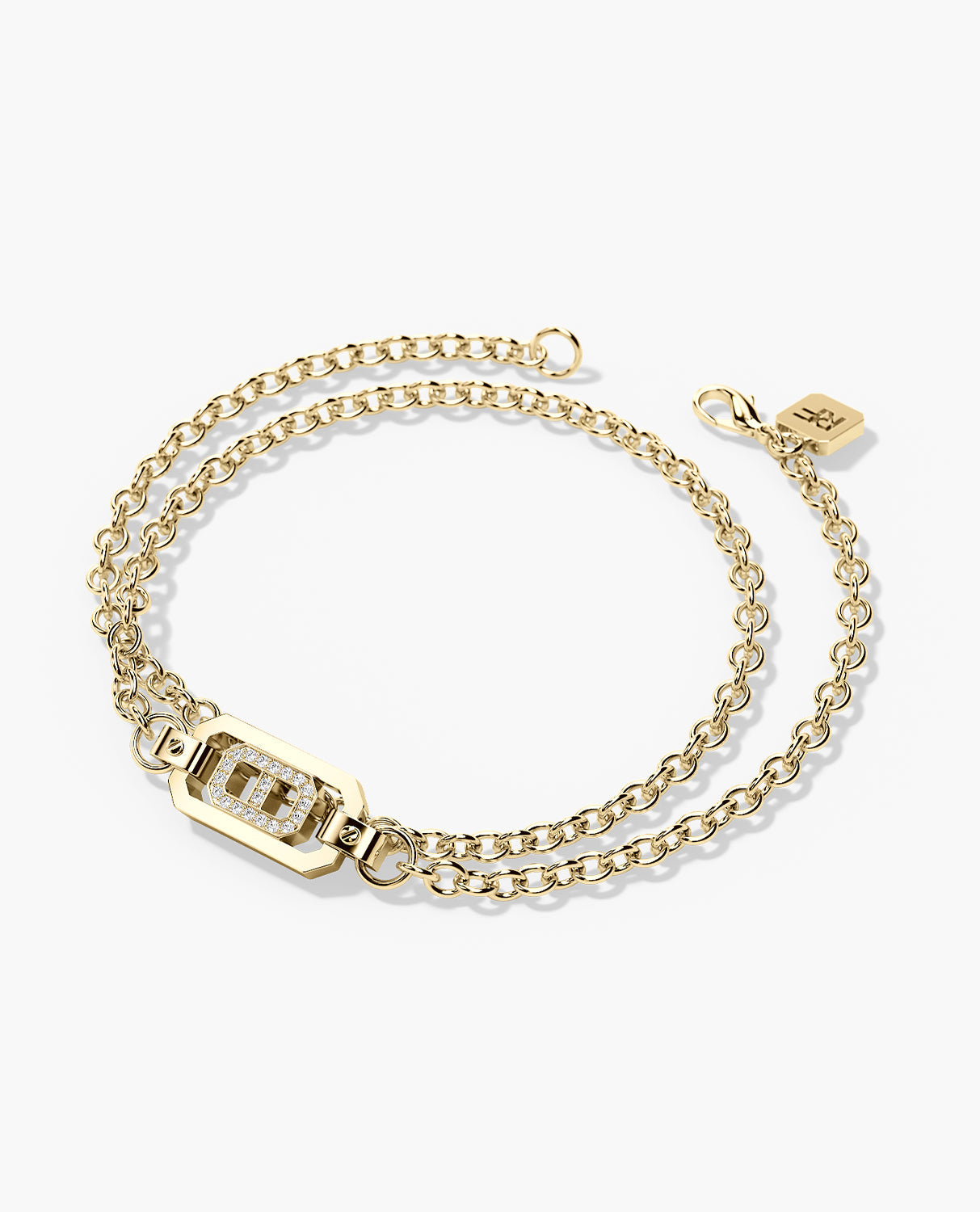 BRIGGS Gold Charm Bracelet with 0.10ct Diamonds