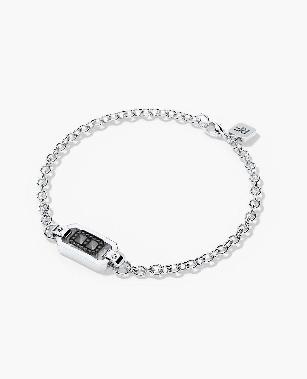 BRIGGS Gold Charm Bracelet with 0.10ct Black Diamonds