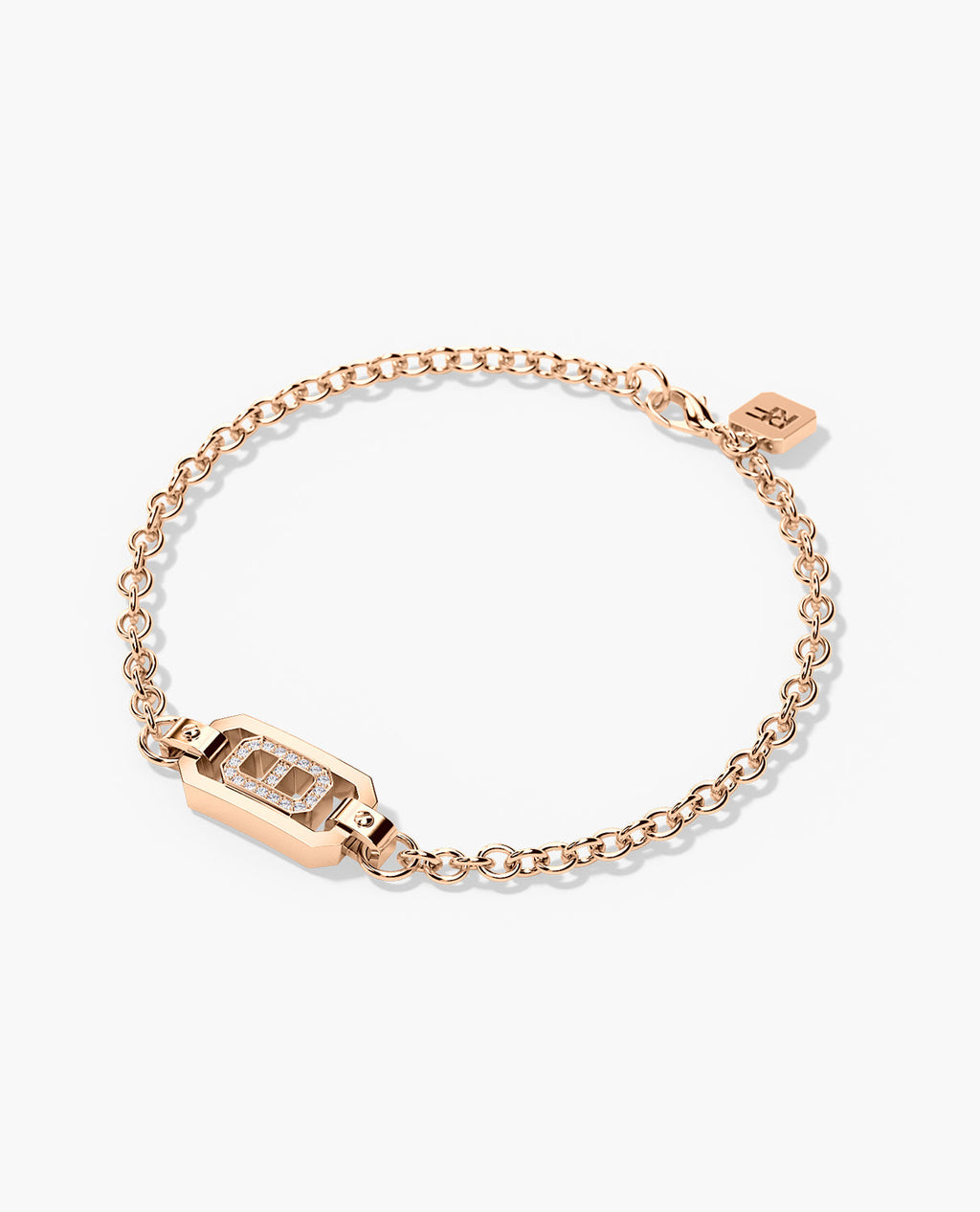 BRIGGS Gold Charm Bracelet with 0.10ct Diamonds