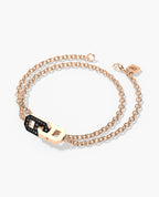 BRIGGS Gold Charm Bracelet with 0.45ct Black Diamonds