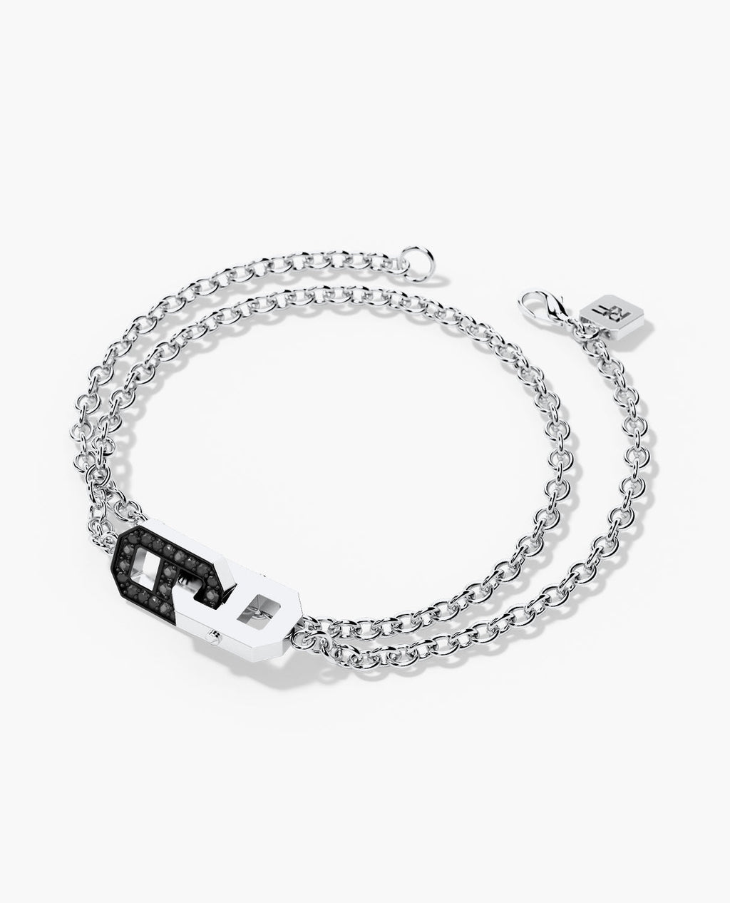 BRIGGS Gold Charm Bracelet with 0.45ct Black Diamonds