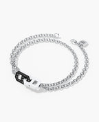 BRIGGS Gold Charm Bracelet with 0.45ct Black Diamonds