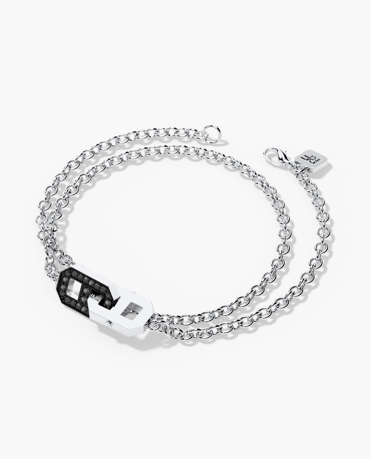 BRIGGS Gold Charm Bracelet with 0.45ct Black Diamonds