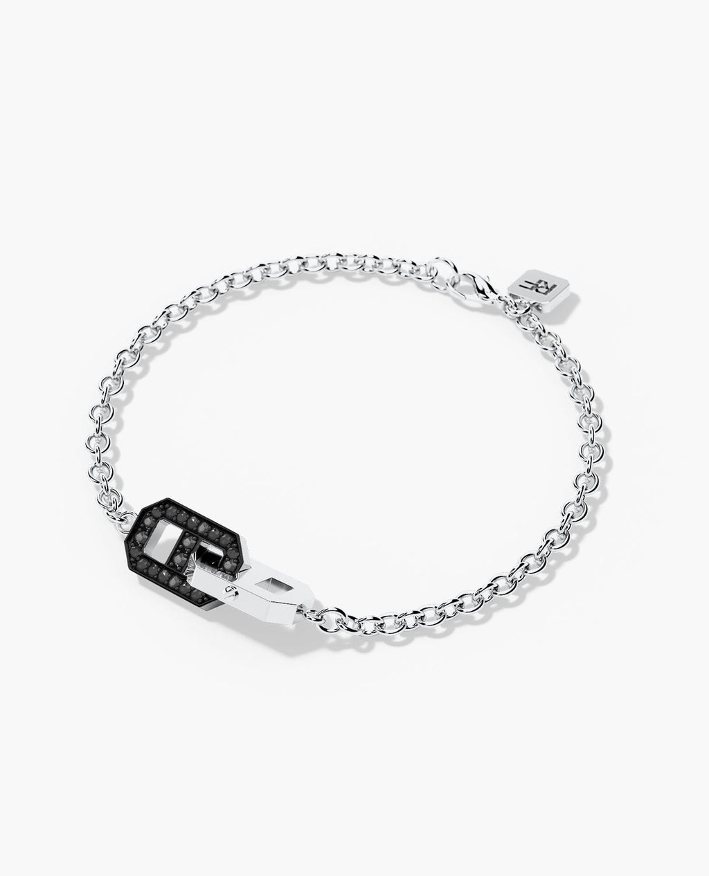 BRIGGS Gold Charm Bracelet with 0.45ct Black Diamonds
