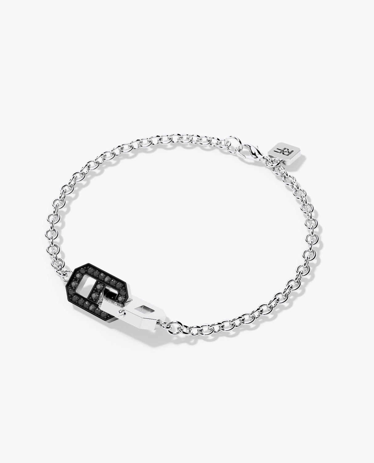 BRIGGS Gold Charm Bracelet with 0.45ct Black Diamonds