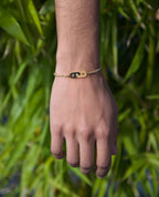 BRIGGS Gold Charm Bracelet with 0.45ct Black Diamonds