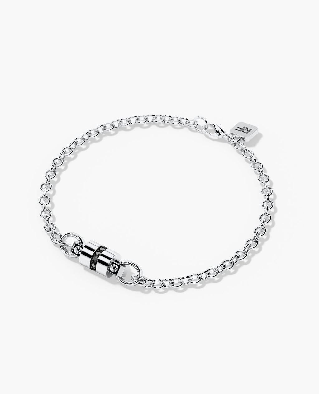 FRANKLIN Gold Charm Bracelet with 0.17ct Black Diamonds